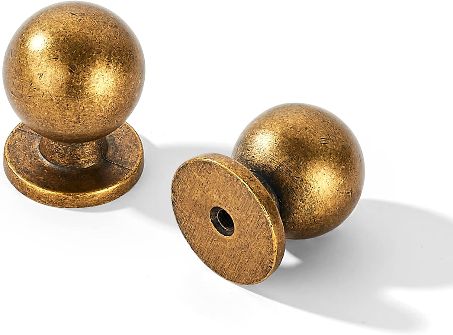 Khtumeware 10 Pack 1 Inch (25Mm) Diameter round Solid Vintage Antique Brass Fini
