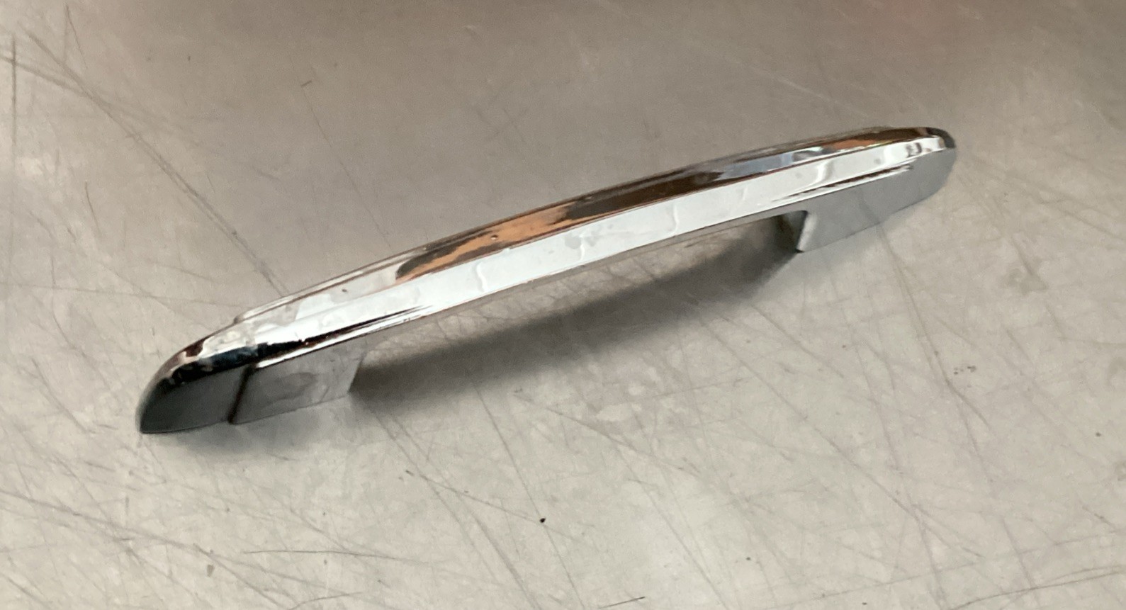 Lot of 3 Vintage Chrome Drawer Cabinet Pulls Handles Retro Art Deco 4.5”