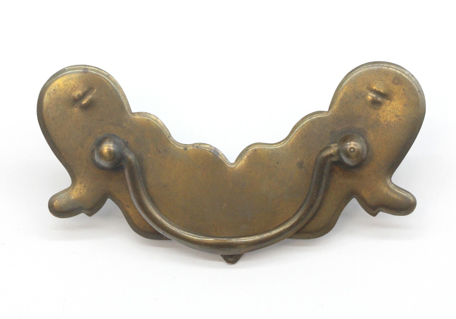 Vintage 4.125 in. Brass Plated Steel Traditional Bail Drawer Pull