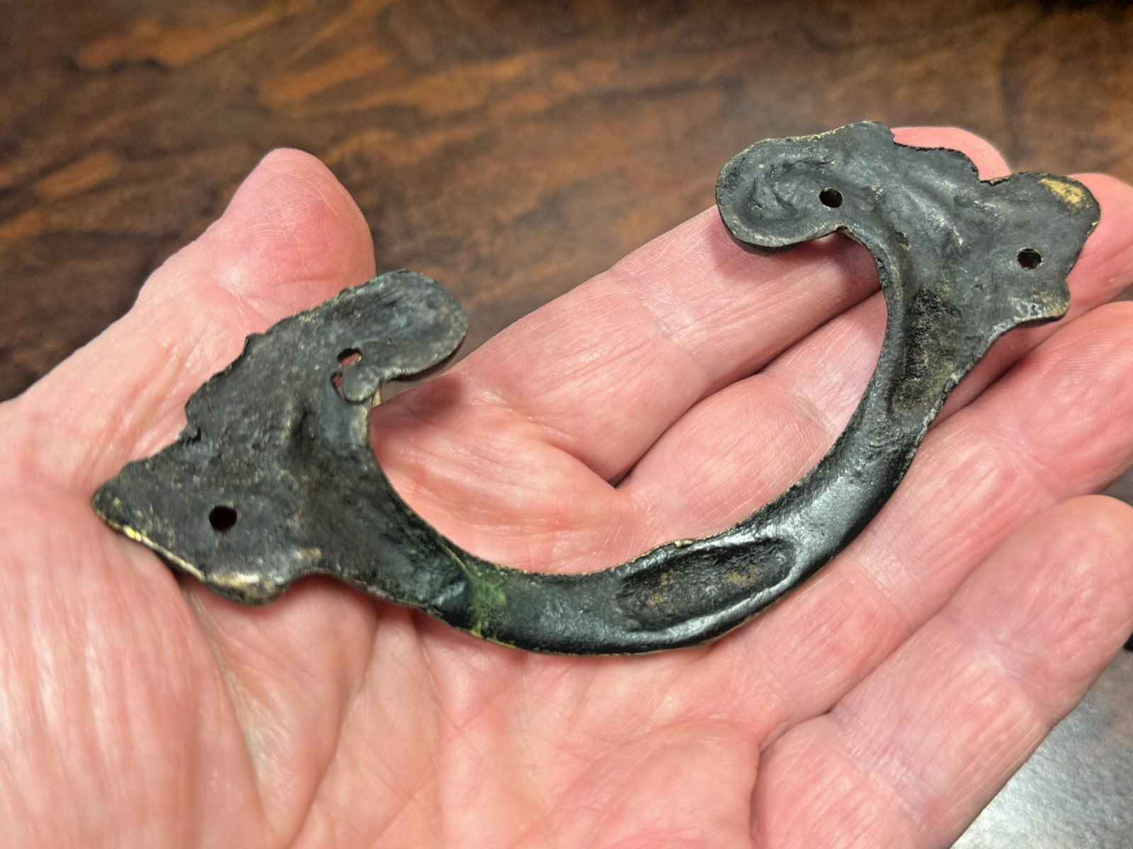 ANTIQUE SALVAGE 5″ FRENCH DRAWER PULL HANDLE w/ Screws NOT REPRODUCTION Buy Each