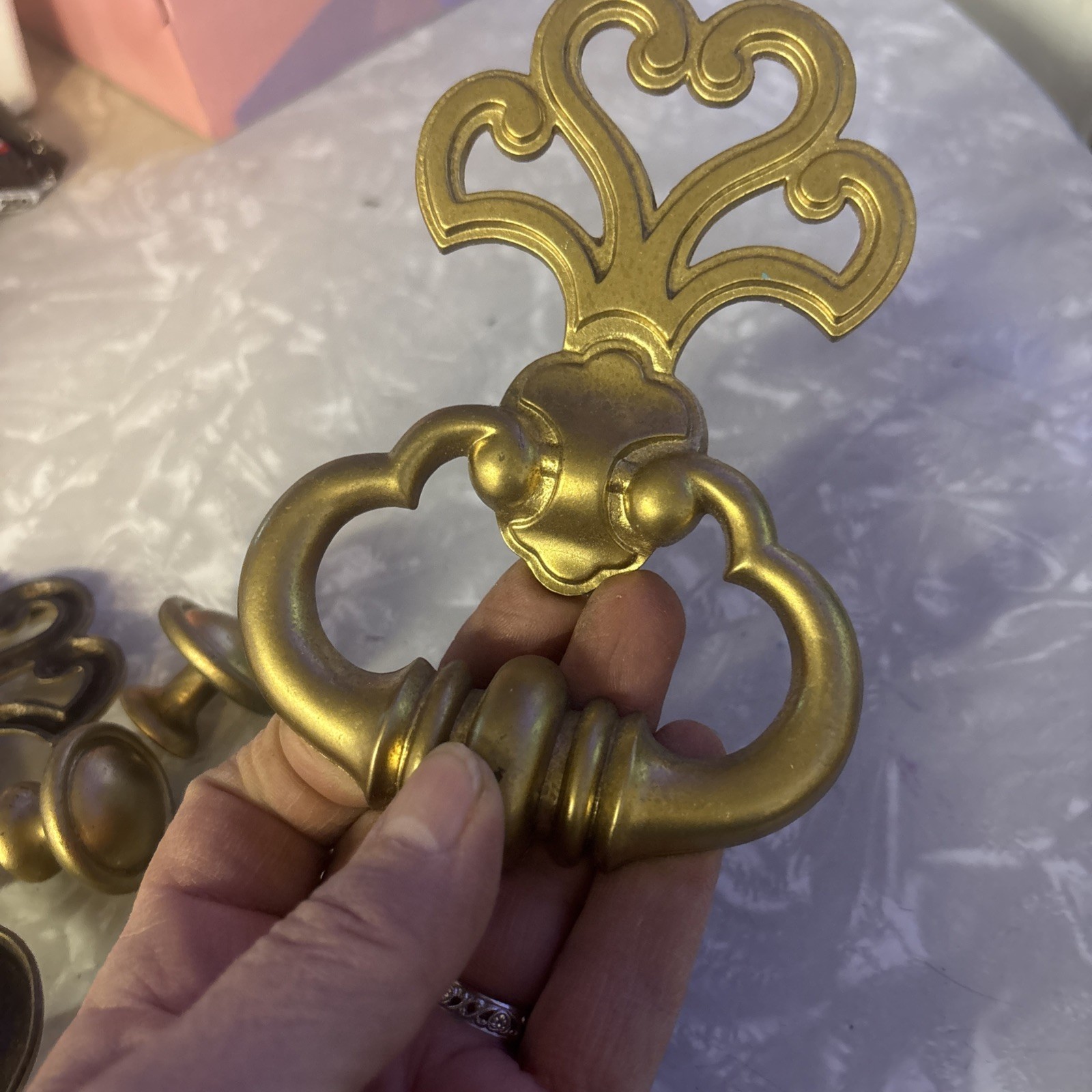 Vintage KBC Drawer Door Pulls Knobs Handles Hollywood Regency Ornate