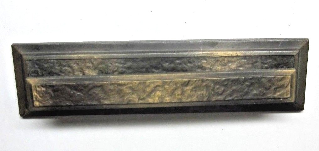 Amerock 185 Hammered Japanned Bronze Drawer Pull Handle Backplate 3″ Centers MCM