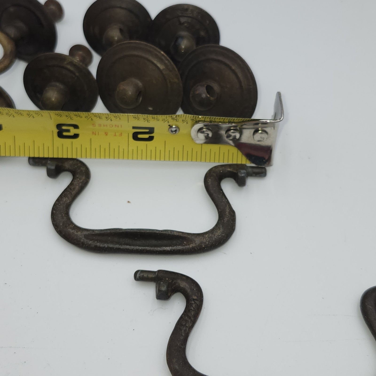 Antique Regency style Metal desk Drawer Pulls Handles bail drop lot sunburst