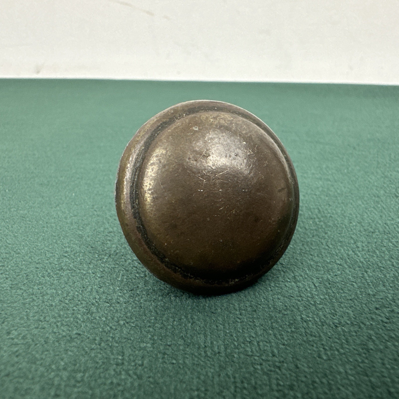 Vintage Brass Cabinet Knob 1.25” Heavy Solid Round Mushroom Drawer Pull