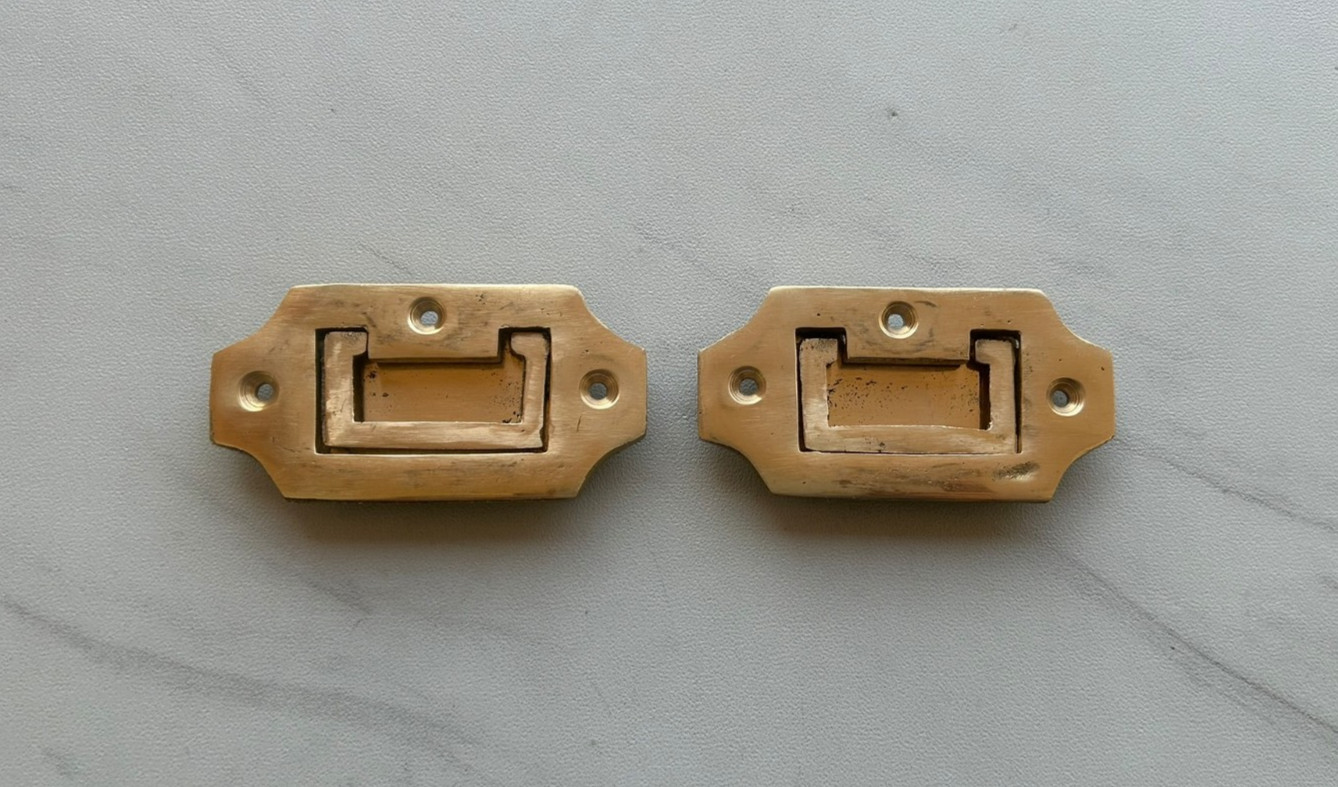Brass Modern Hidden Recessed Concealed Flush Grip Pull Knob Handle DrawerCabinet