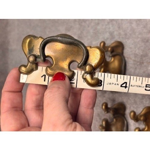 Vintage Belwith Brass Batwing Chippendale Drawer Pulls Set of 3 Cabinet Handles
