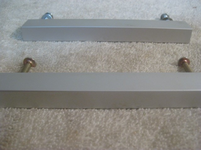 2 Salvaged Cabinet Drawer Pulls Handles ( Brushed Nickle or Aluminum) W/screws