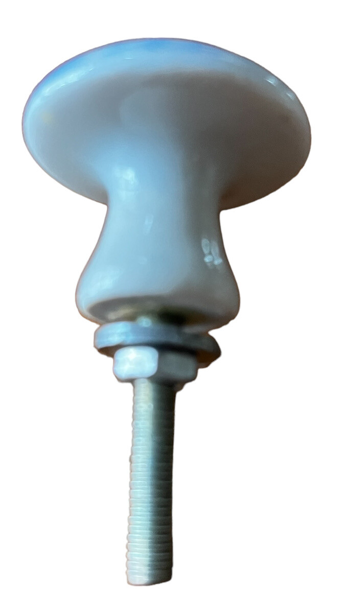 Porcelain Drawer/Cabinet Pulls: Vintage Bluish With A Black Raven & Music Notes