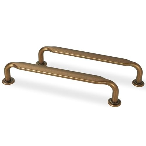 10 Pack 5″ Antique Brass Cabinet Pulls – Zinc Alloy Kitchen Drawer Handles