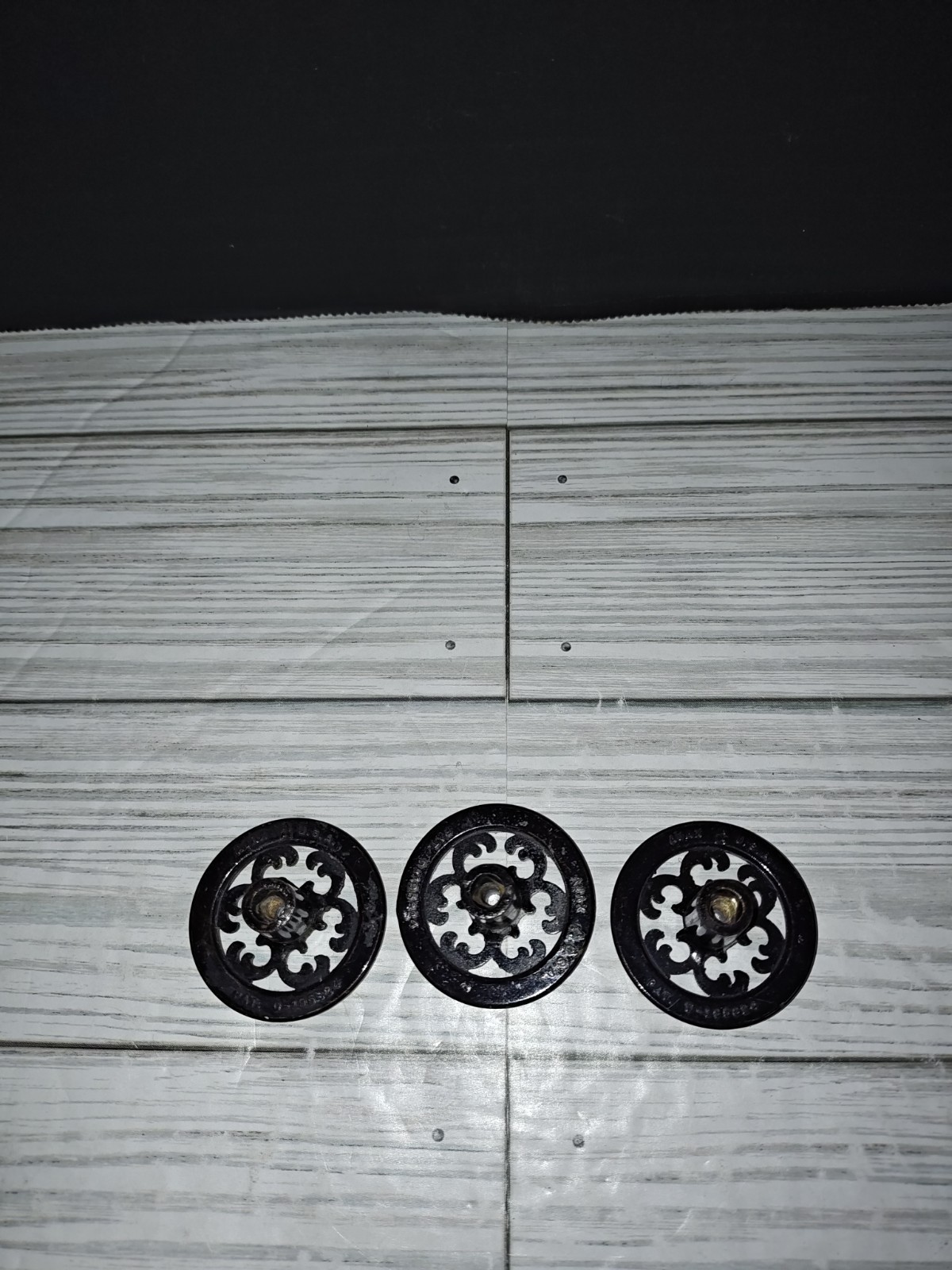 Vintage Drawer Pulls Cabinet Knobs Brass Tone Floral Round Circle AJAX USA