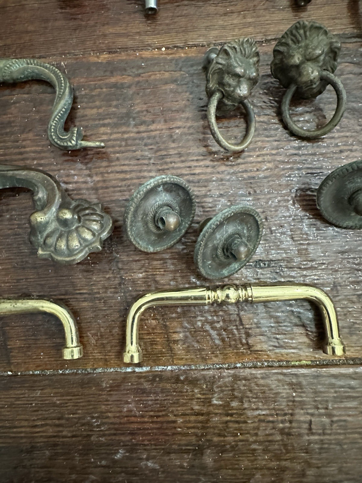 Antique & Vintage Mixed Lot Brass Metal Drawer Pulls Handles Parts & Hardware