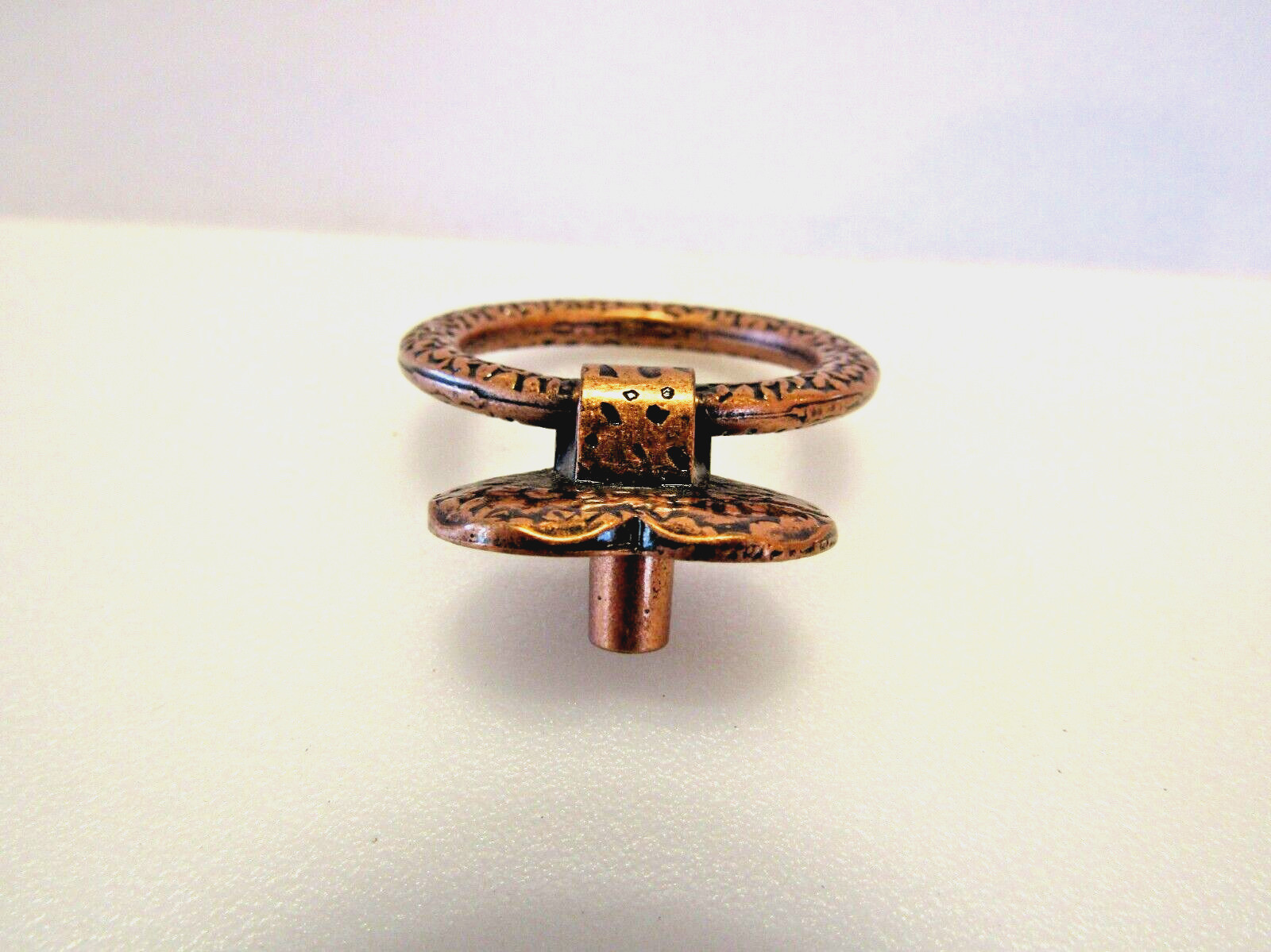 Vintage Nos Copper Heart Drop Ring Drawer Finger Pull Cabinet Handle Amerock