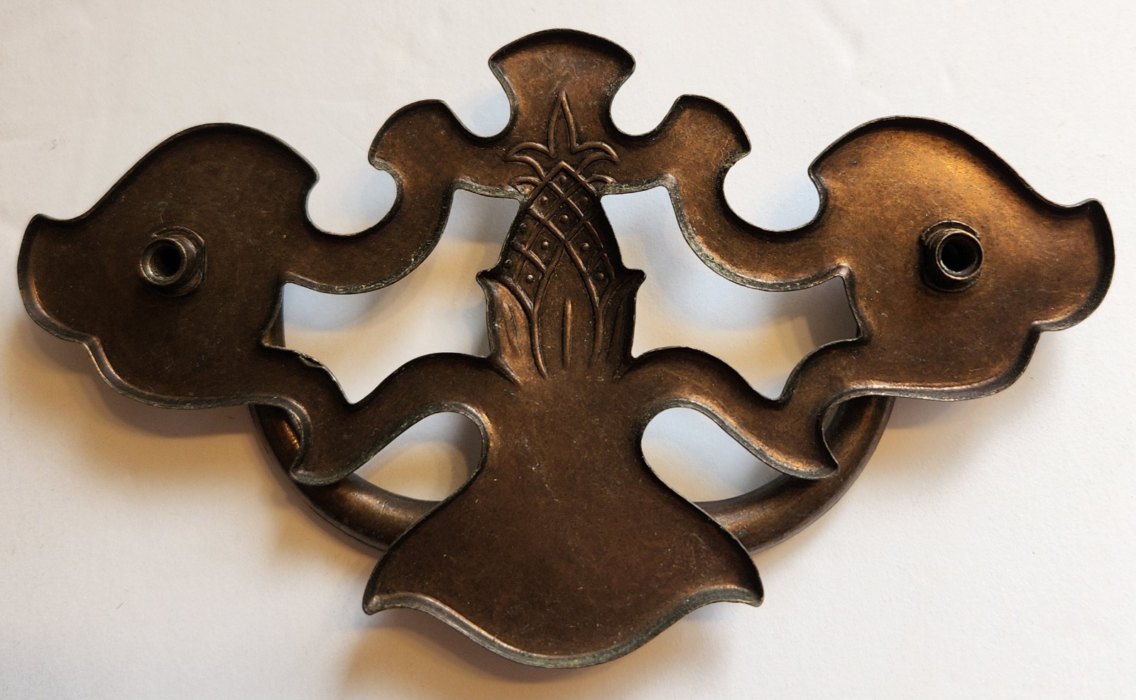 Vintage Chippendale Bat Wing Zinc/Brass Drop Bail Drawer Pull Handle 3.5″ Center
