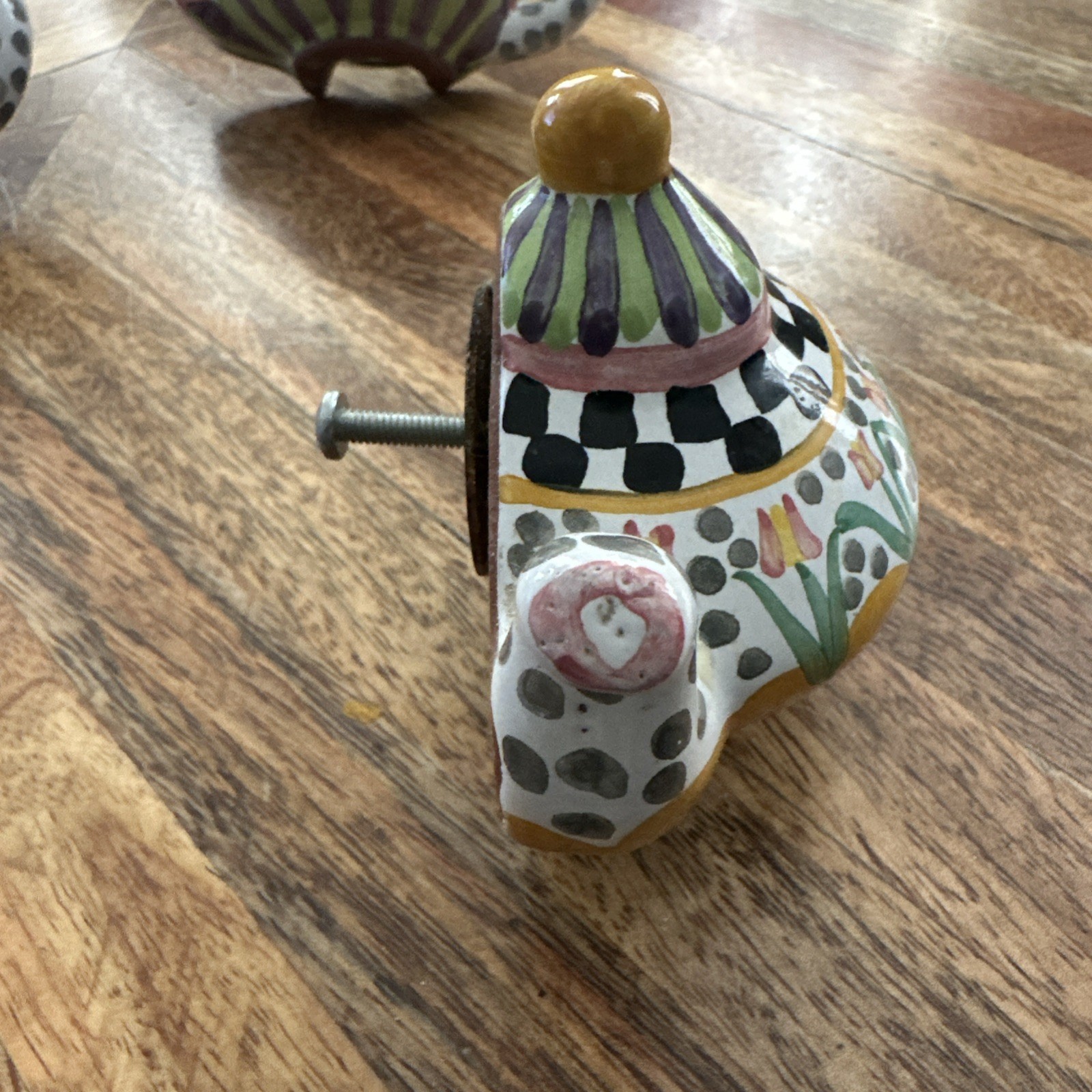 Mackenzie Childs Piccadilly Teapot Decor/ Drawer Pull /Knob/