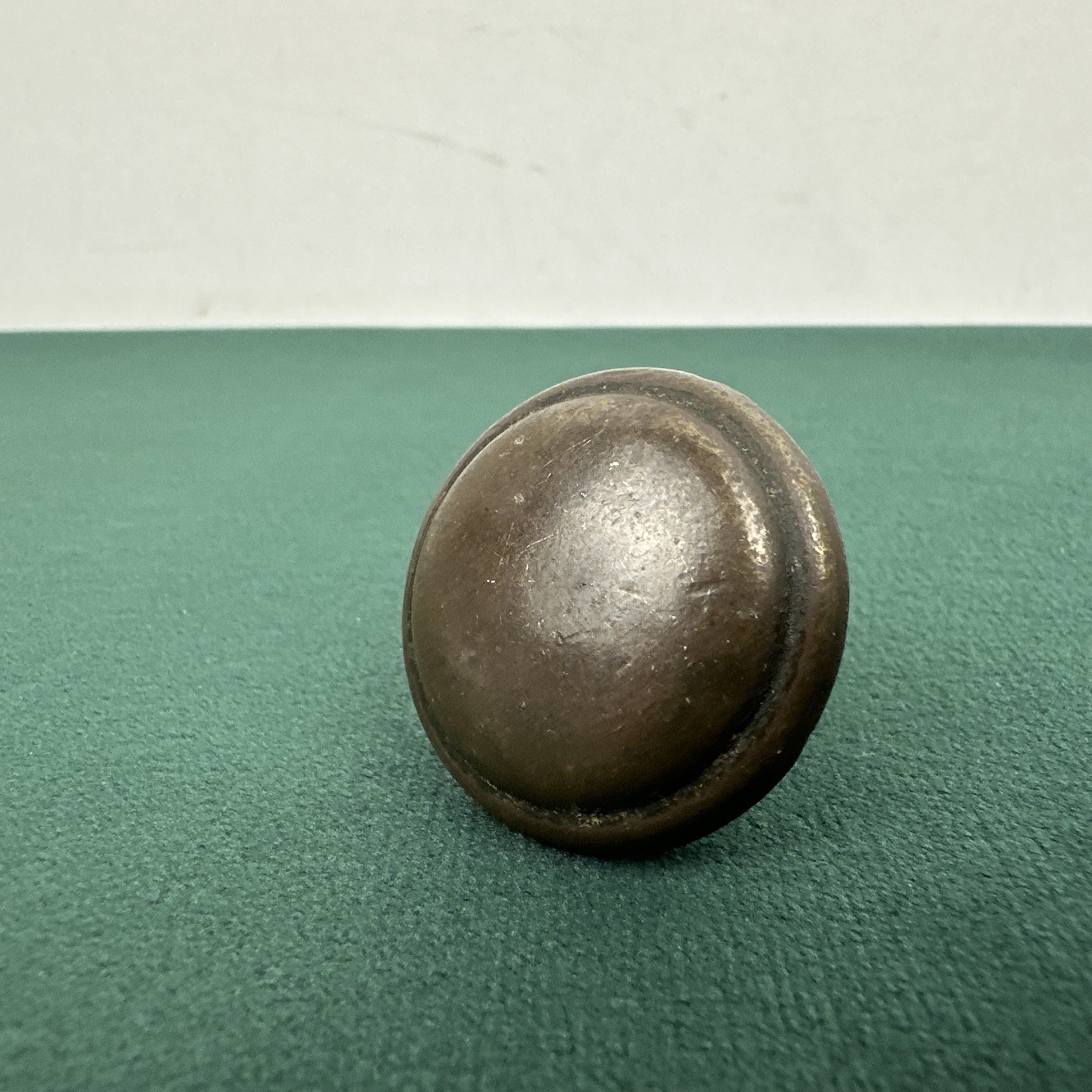 Vintage Brass Cabinet Knob 1.25” Heavy Solid Round Mushroom Drawer Pull