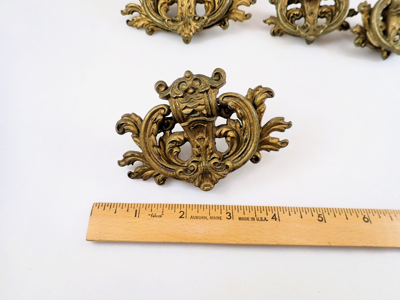 Vintage Keeler Brass Co KBC Ornate Drawer Pulls Lot of 5 Louis XVI Rococo