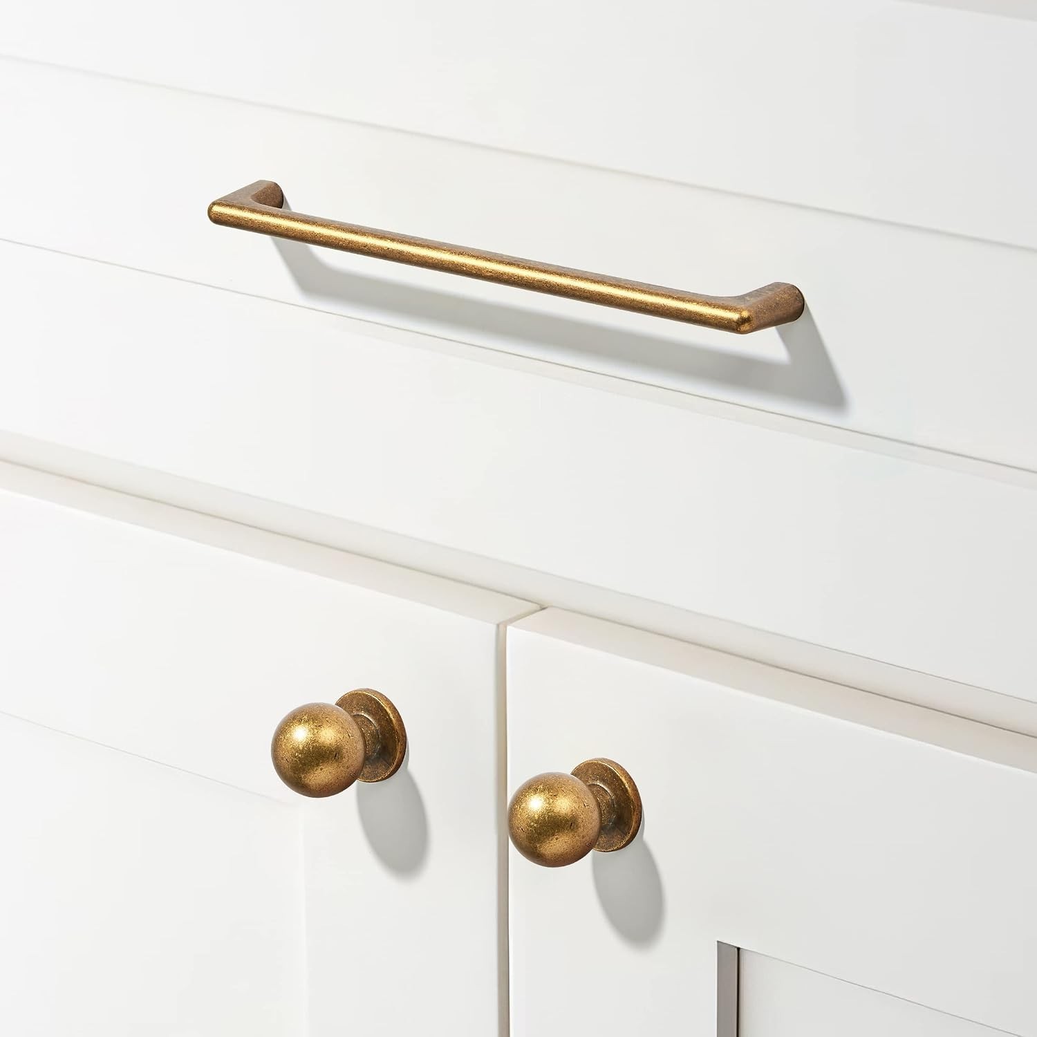 Elegant Vintage Cabinet Knobs 1-Inch – Antique Brass 2 Pack for Modern Homes
