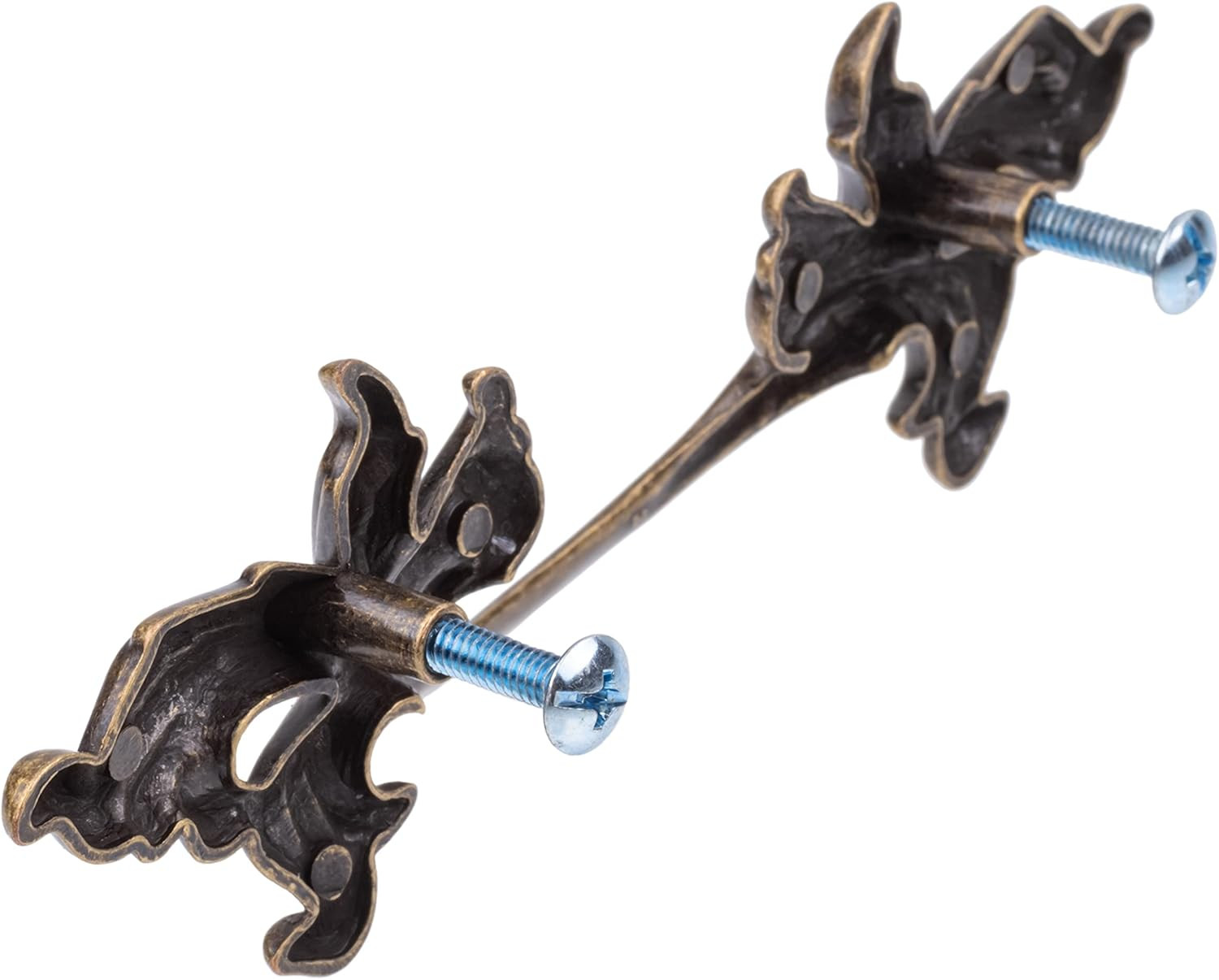 French Provincial Antique Brass Grape Leaf Drawer Pull | Centers: 3″ | Handle