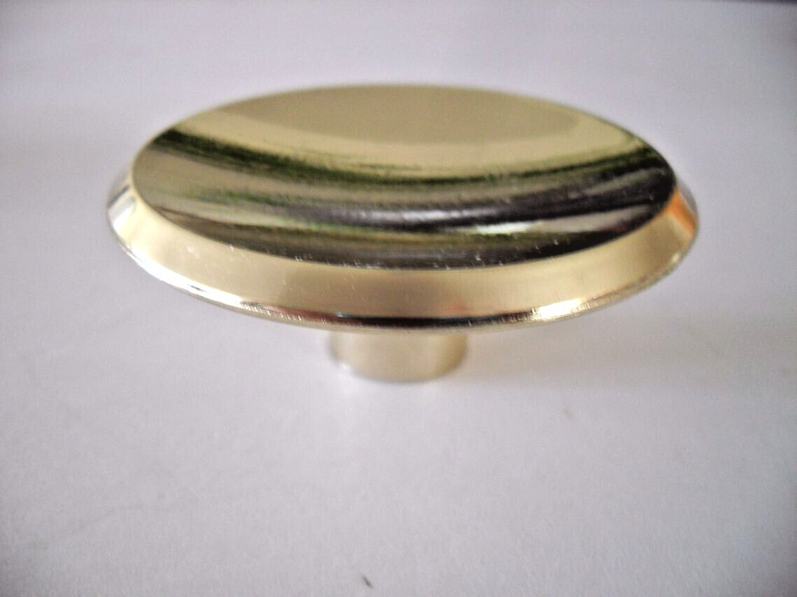 Vintage Nos 2-3/8″ Brass Drawer Knobs Concave Face Cabinet Door Pull Ajax