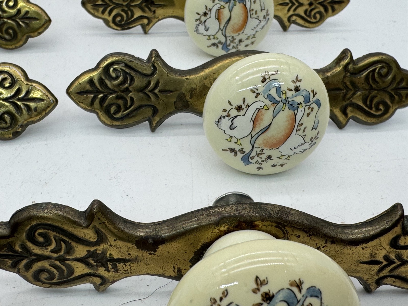 VTG 80’s Belwith Marmalade Geese 20 Round Knobs P552-ML Japan CottageCore READ