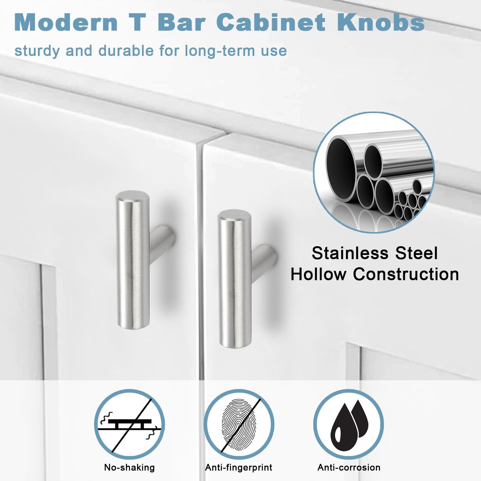 Estmoon 30 Pack Cabinet Knobs Brushed Nickel Cabinet Handles, Stainless Steel…