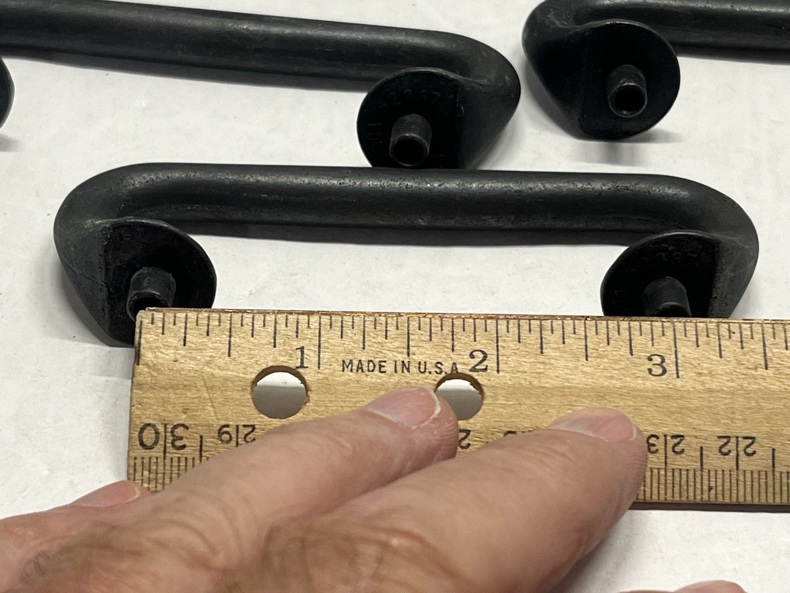 Vintage Lot (5) NOS KNC Heavy Black Fixed Drawer/Cabinet Pulls