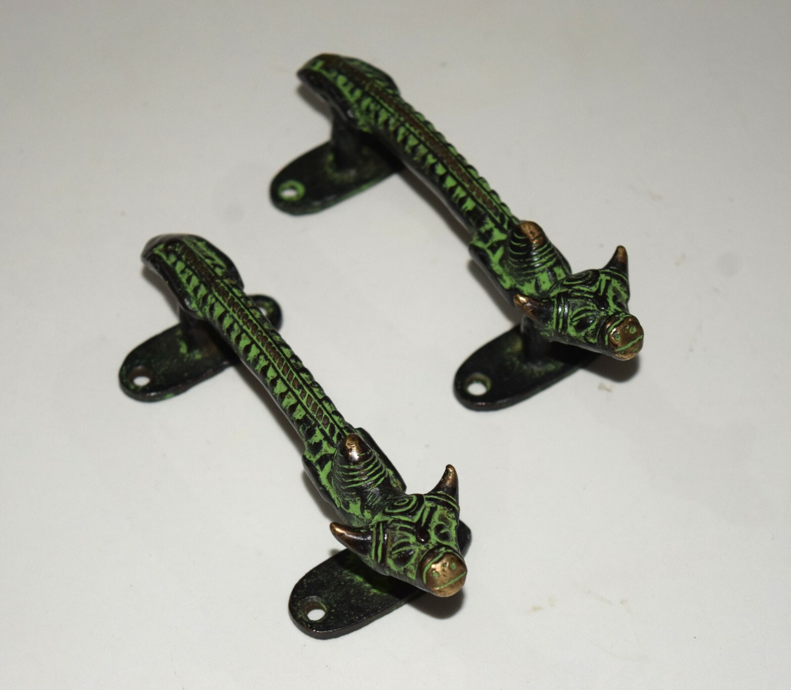 Tribal Art Nandi Door Handles Pair Farming Bull Cupboard Grips Gate Puller HK162