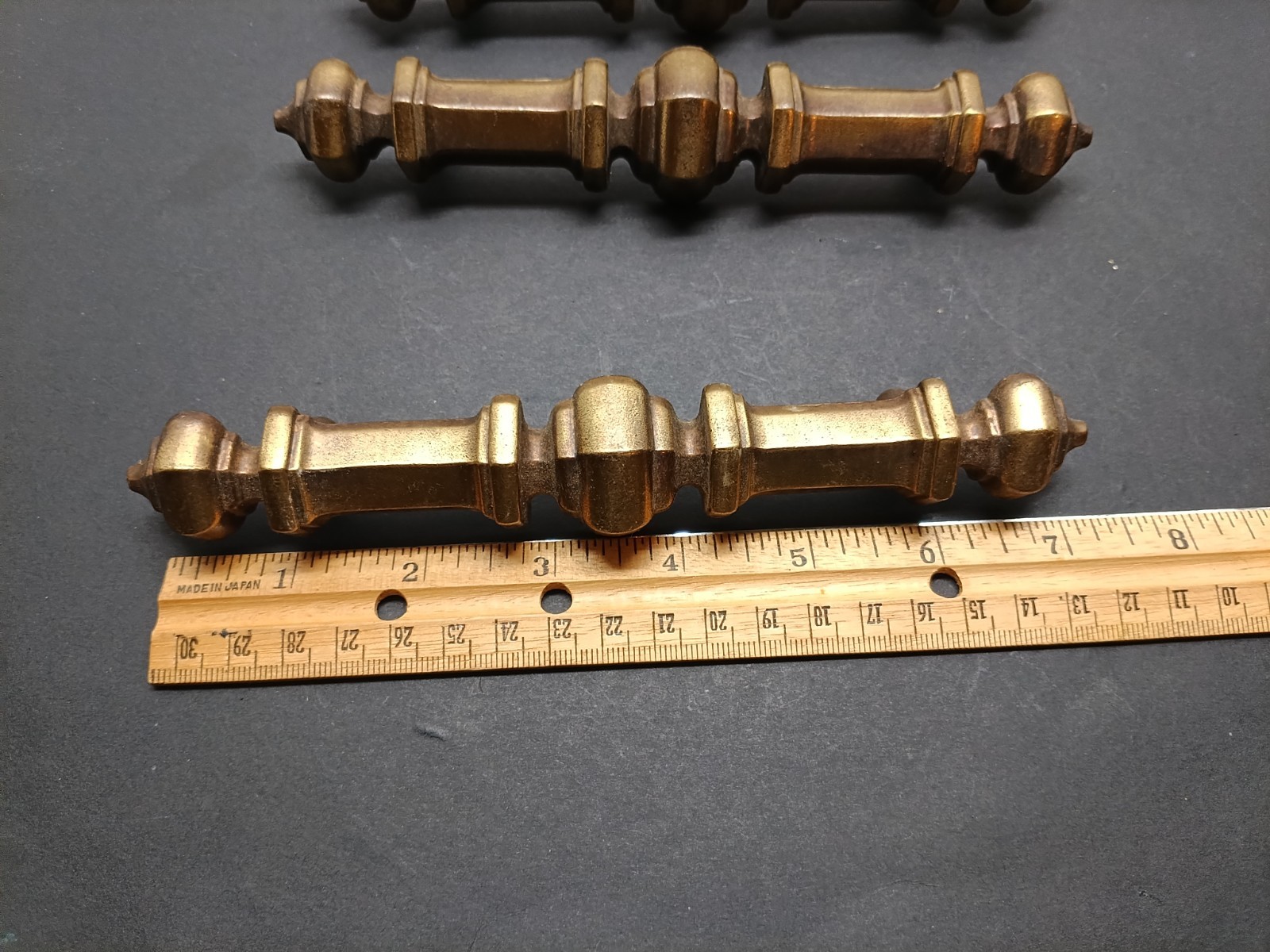 Lot Of 6 Vintage MCM Drawer Pulls Keeler Brass Co. No. 8075 7″ Length