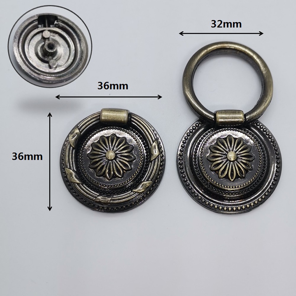 6 Pack Antique Drawer Pulls Bronze Round Dresser Knob Vintage Cabinet Handles