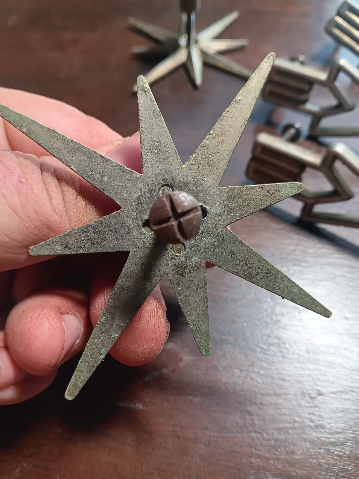 Atomic Star MCM Space Age Drawer Pulls Lot Of 4 Brass Tone