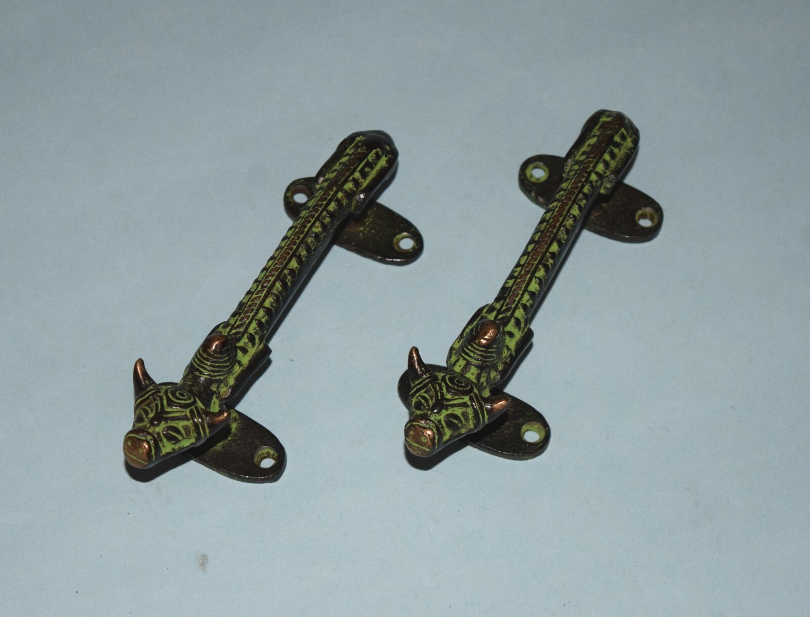 Tribal Art Nandi Door Handles Pair Farming Bull Cupboard Grips Gate Puller HK162