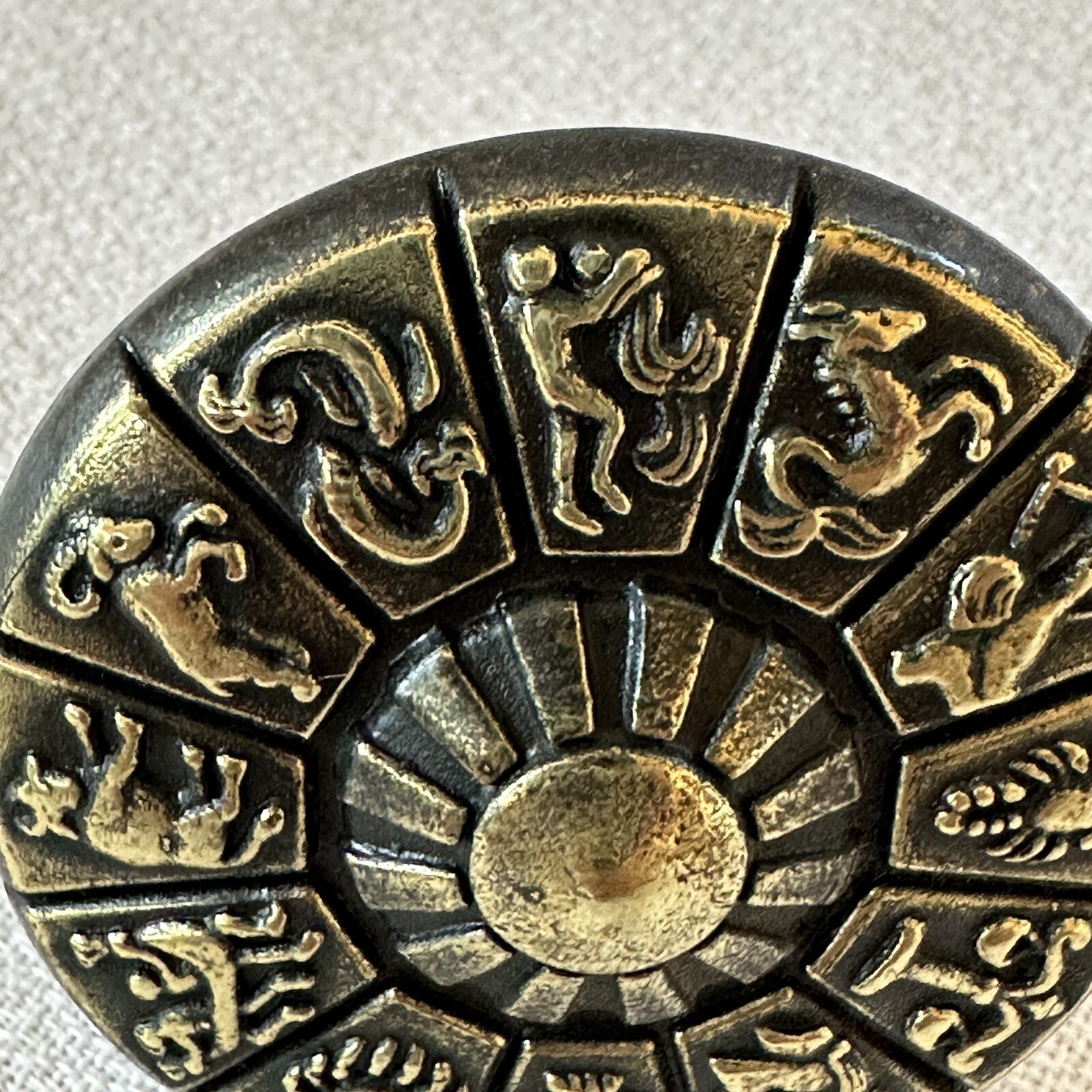 Ajax Zodiac Drawer Knob Brass Vintage Mid Century Dresser Drawer Pull MCM