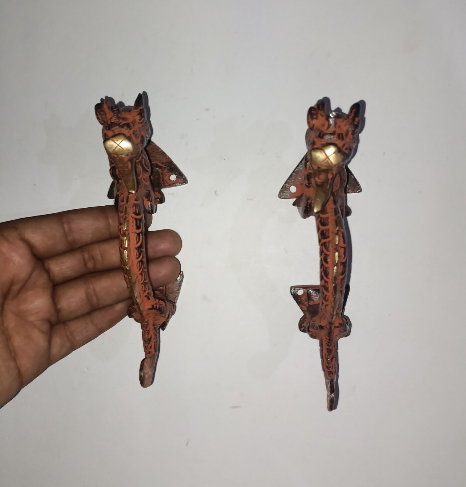 Dragon Shape Door Pull Handmade Doorware Handle Mythological Creature HK