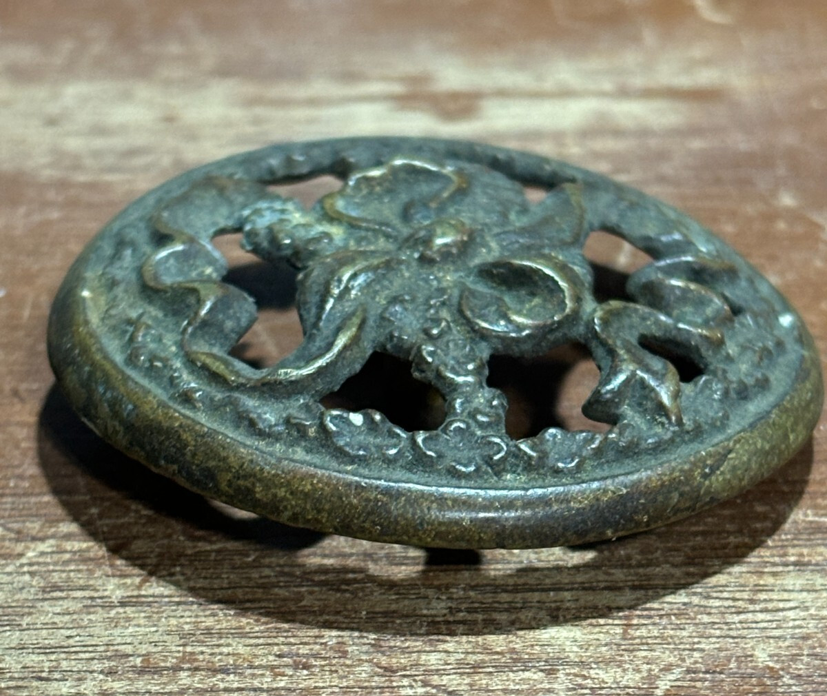 3 Vintage Ornate Round Cabinet Knob Drawer Pulls 2 inch Diameter