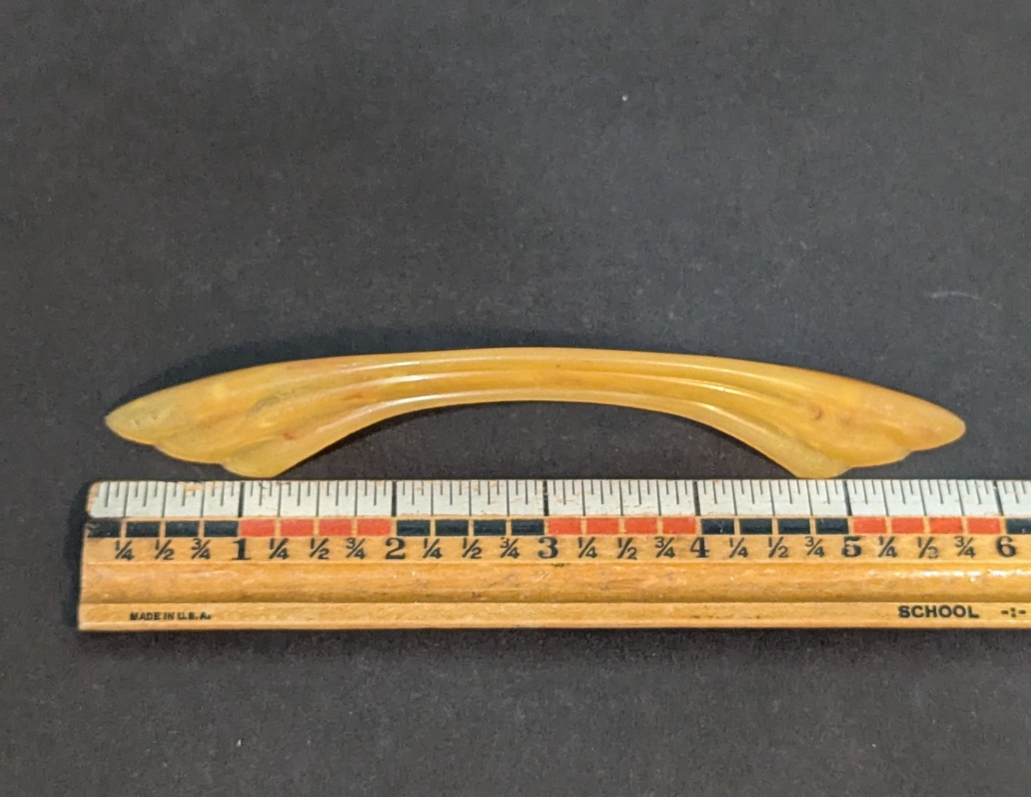 Art Deco 5.75″ Marbled Butterscotch Amber Plastic Drawer Cabinet Pull Handle