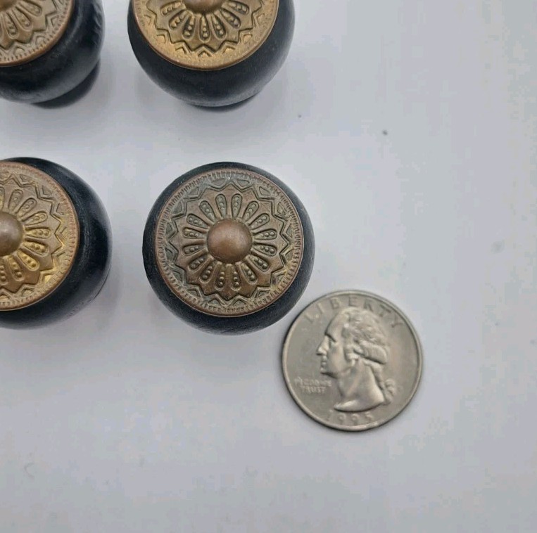 Vintage Drawer Pulls Door Spool Cabinet Knobs Cabinet Wooden Hardware Lot of 8