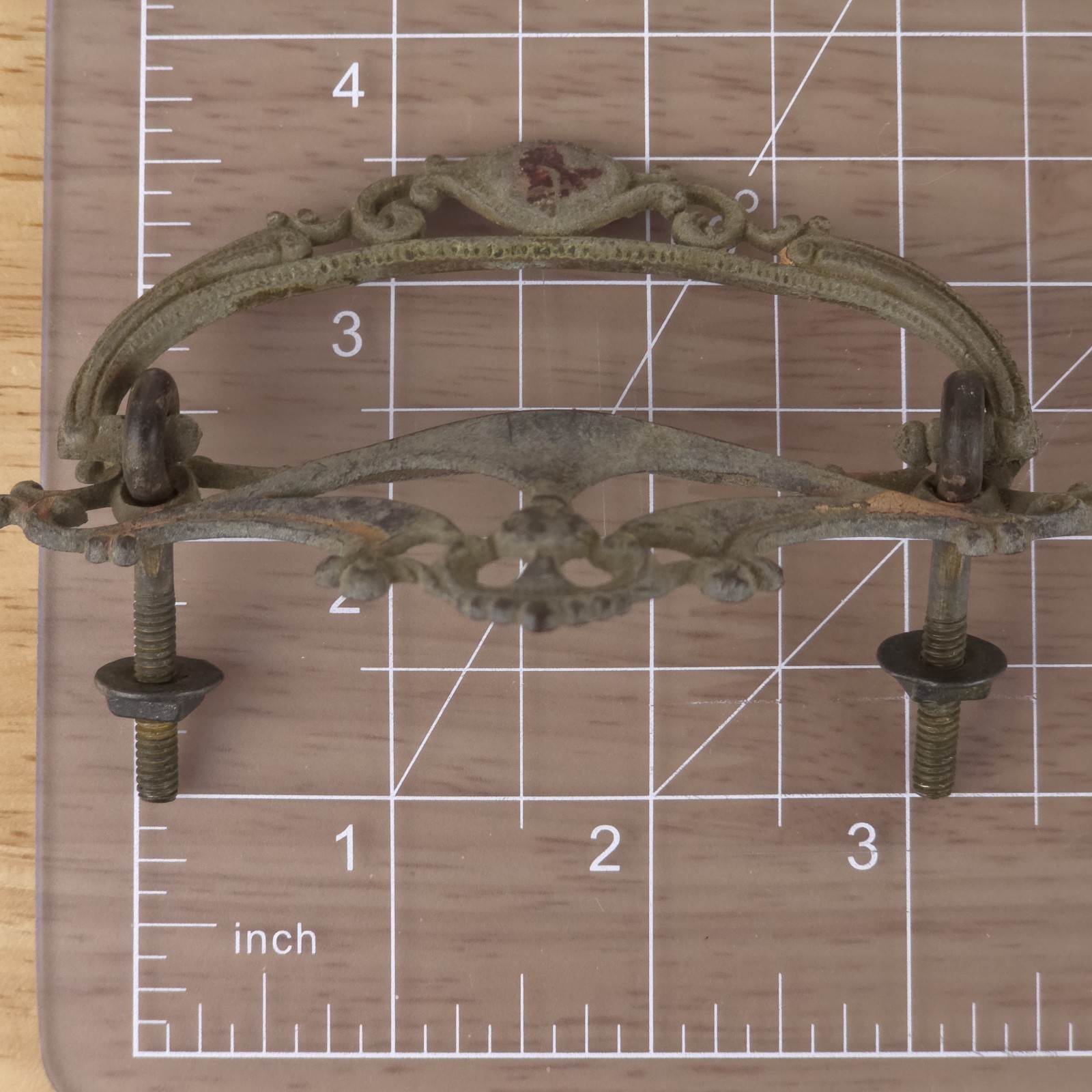 Vintage Brass Drop Bail Handle Drawer Cabinet Pulls Lot of 3 Antique Patina