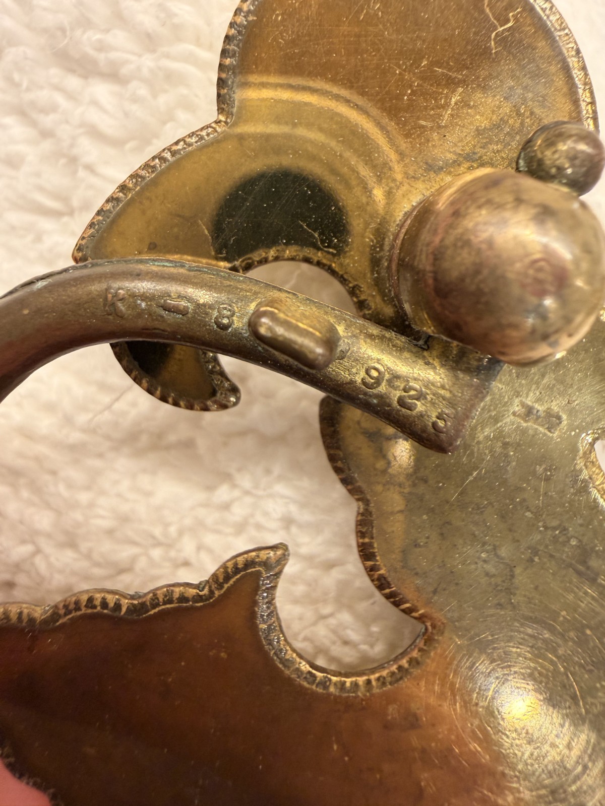 8 Vintage Unrestored Brass KBC K-8925 Chippendale Batwing Drawer Pulls