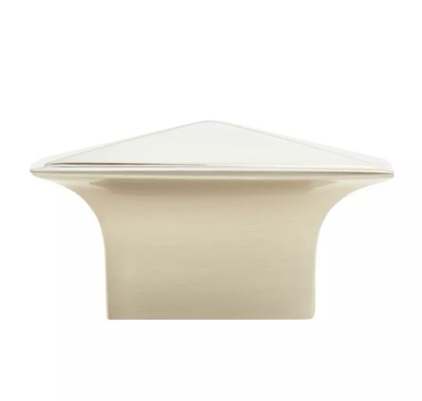 Signature Hardware Levitt Solid Brass Rectangular Cabinet Knob-Brushed Nickel
