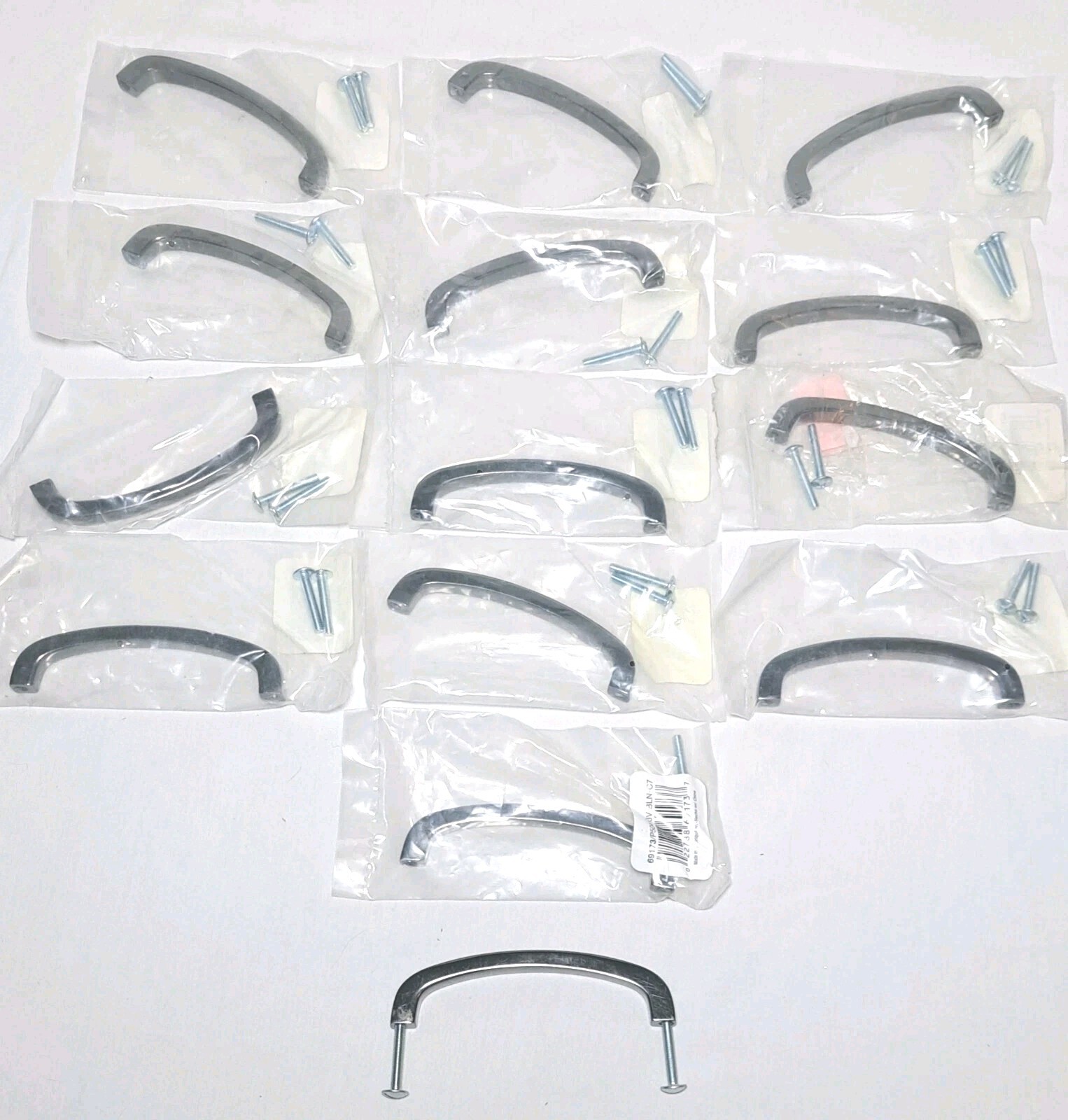 Drawer Pull Metalic Smooth Heavy Duty Lot Of 13 Rounded Handle Hardware VTG NOS