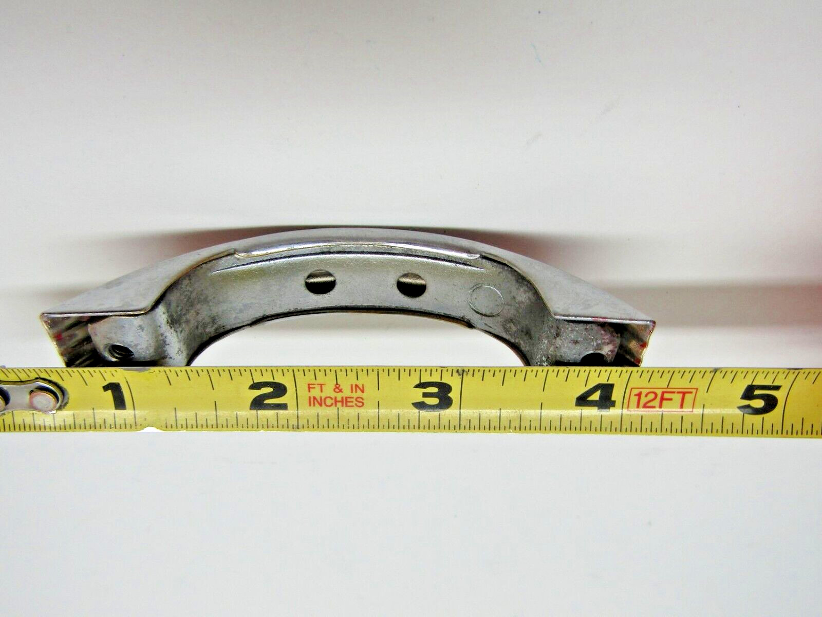 Vintage Chrome Drawer Pulls w Red Grooved Lines Cabinet Door Handles Amerock