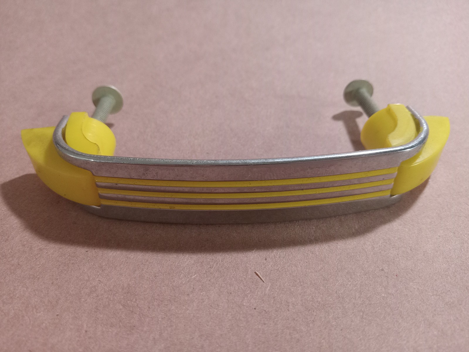 Lot of 6 VTG Art Deco Drawer Pulls Yellow Plastic 1930’s Streamline Moderne