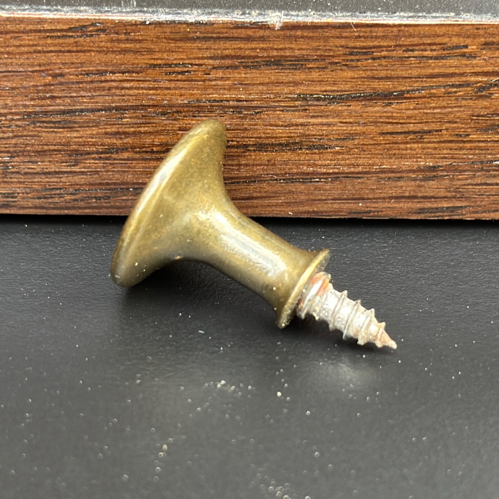 Vintage HENREDON Scene One Brass Finger Pull Tray Knob Hardware