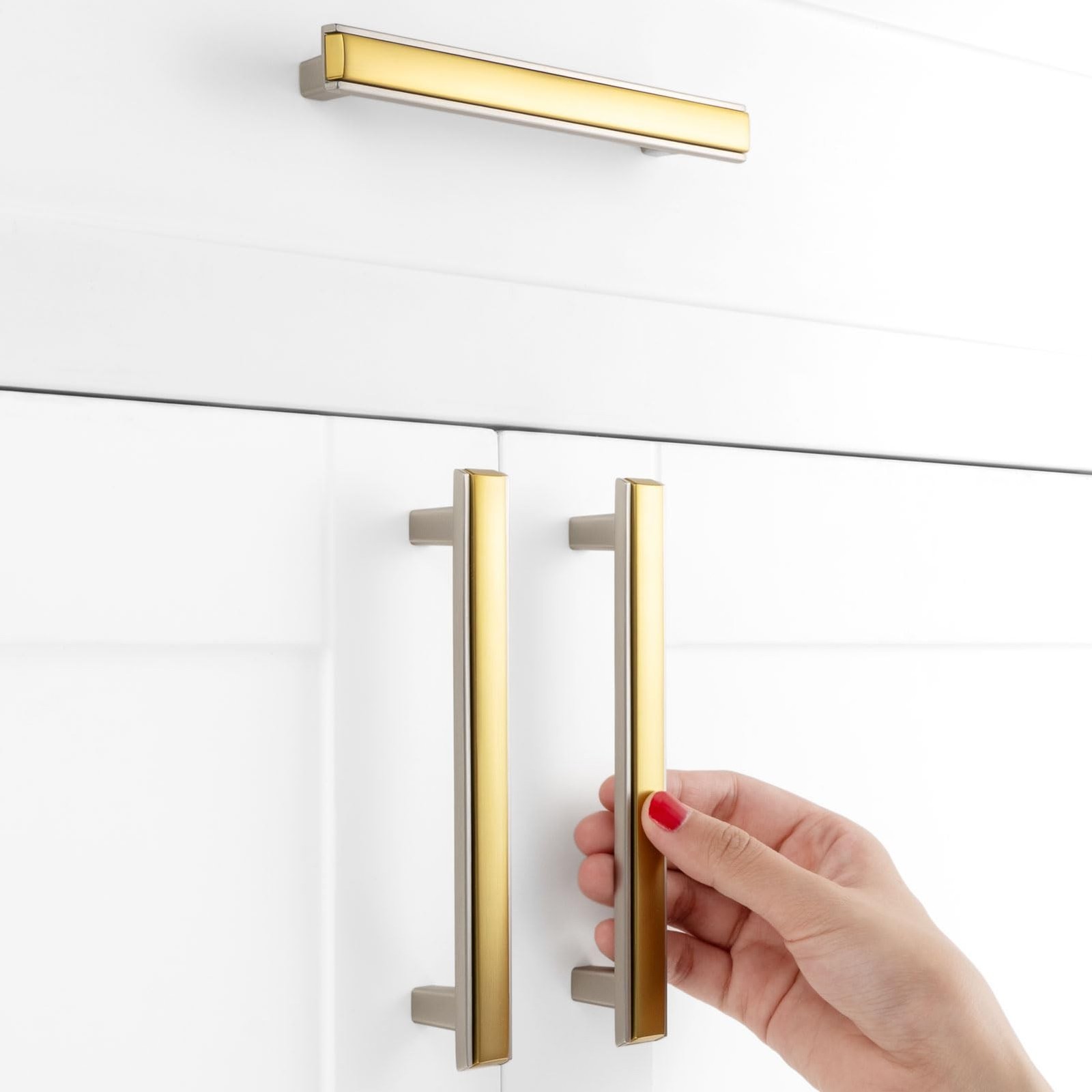 Gold and Nickel Cabinet Pulls Gold and Brushed Nickel Kitchen Cabinet Handles…