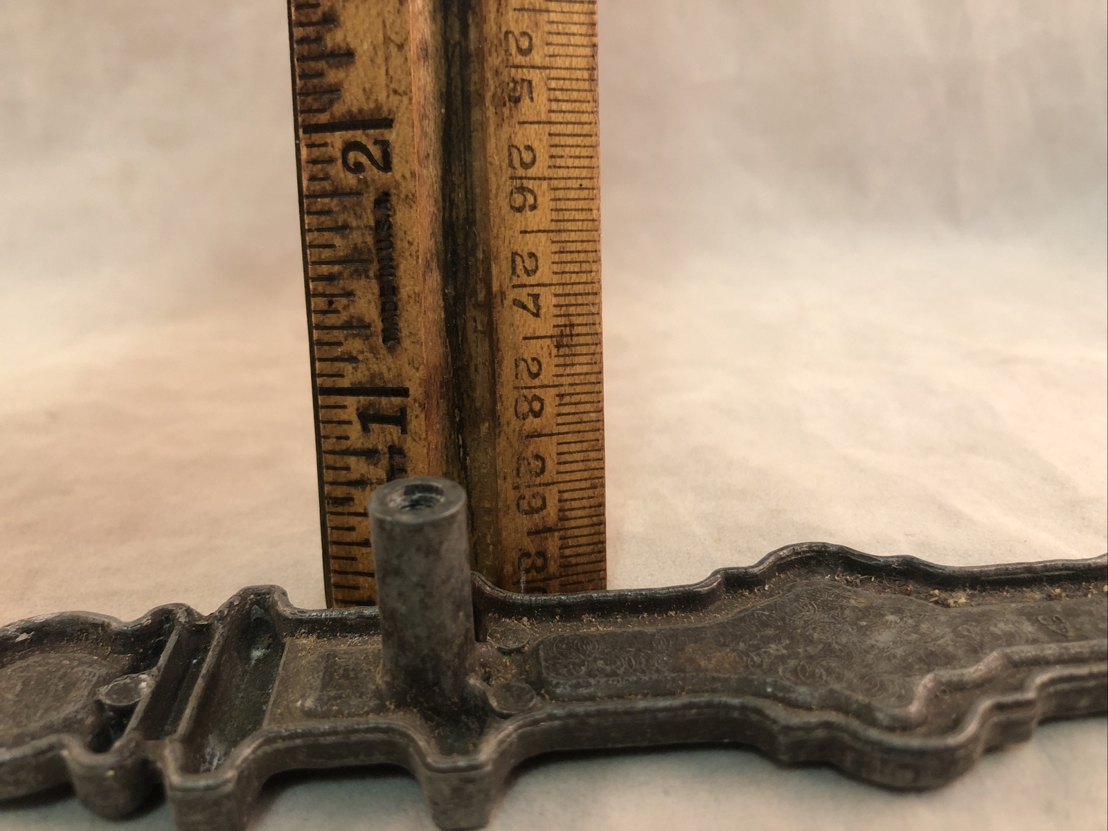 1 Vintage 6 3/4” Gothic Metal Dresser Cabinet Drawer Pull Handle Back Plate 9588