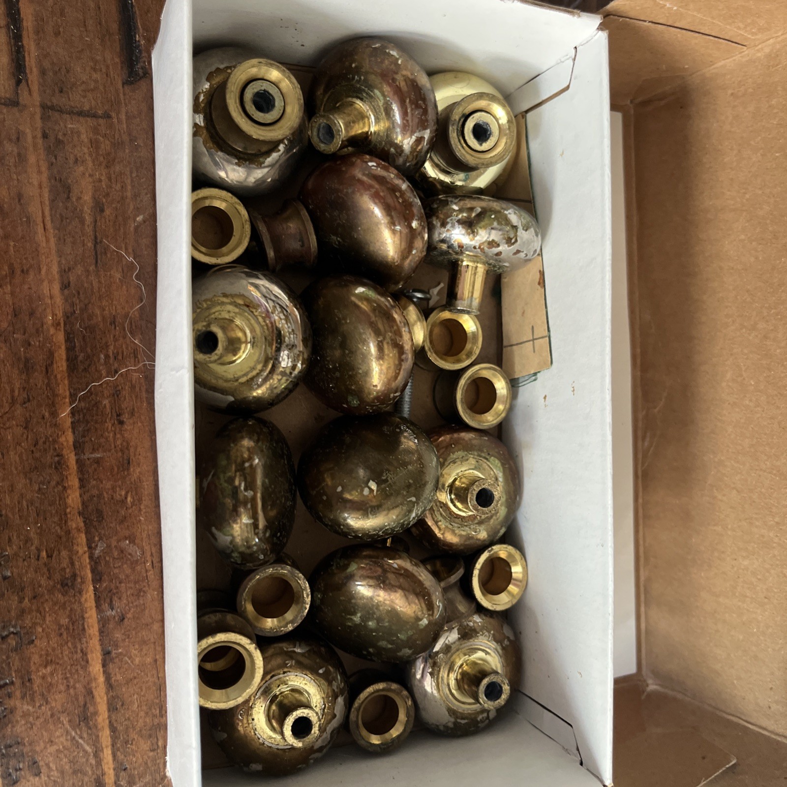 13 Vintage Brass Pull Knobs And Spacers ￼