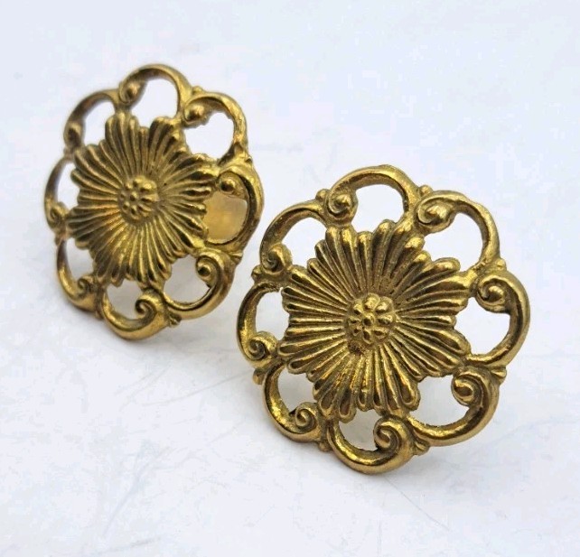 Antique Small Knobs Drawer Door Pulls Victorian Repro Furniture Hardware Pair