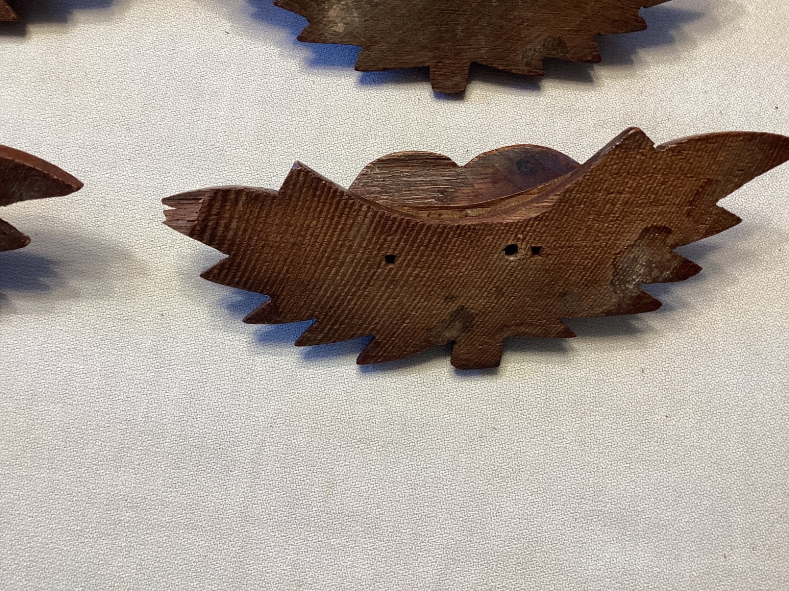 Lot of 6 Antique Victorian Carved Walnut~Leafs/Nuts Drawer Pulls.