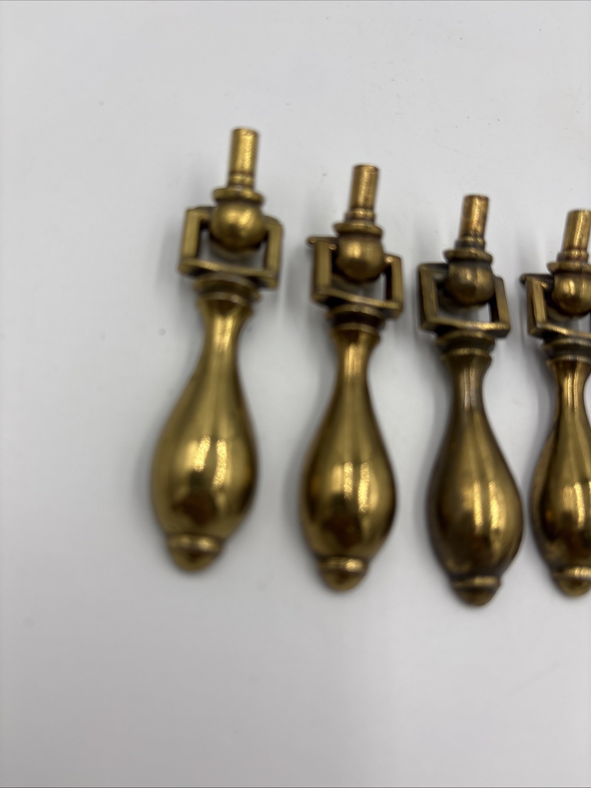 (5) Vintage KBC Drop Drawer Pulls Keeler Brass Co N18430 Without Back Plates