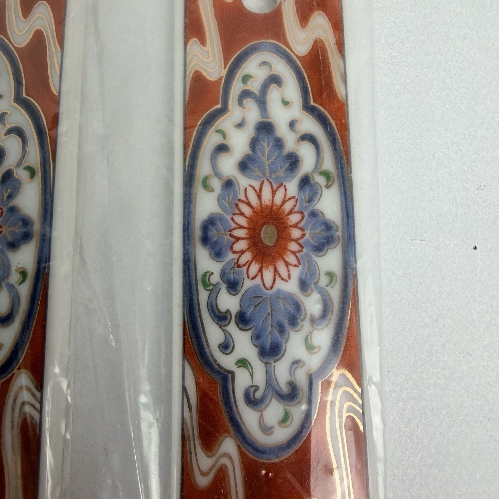 VTG Belwith Backplate Ceramic Cabinet Drawer Asian Japan Design ’85 Lot of 2 NEW